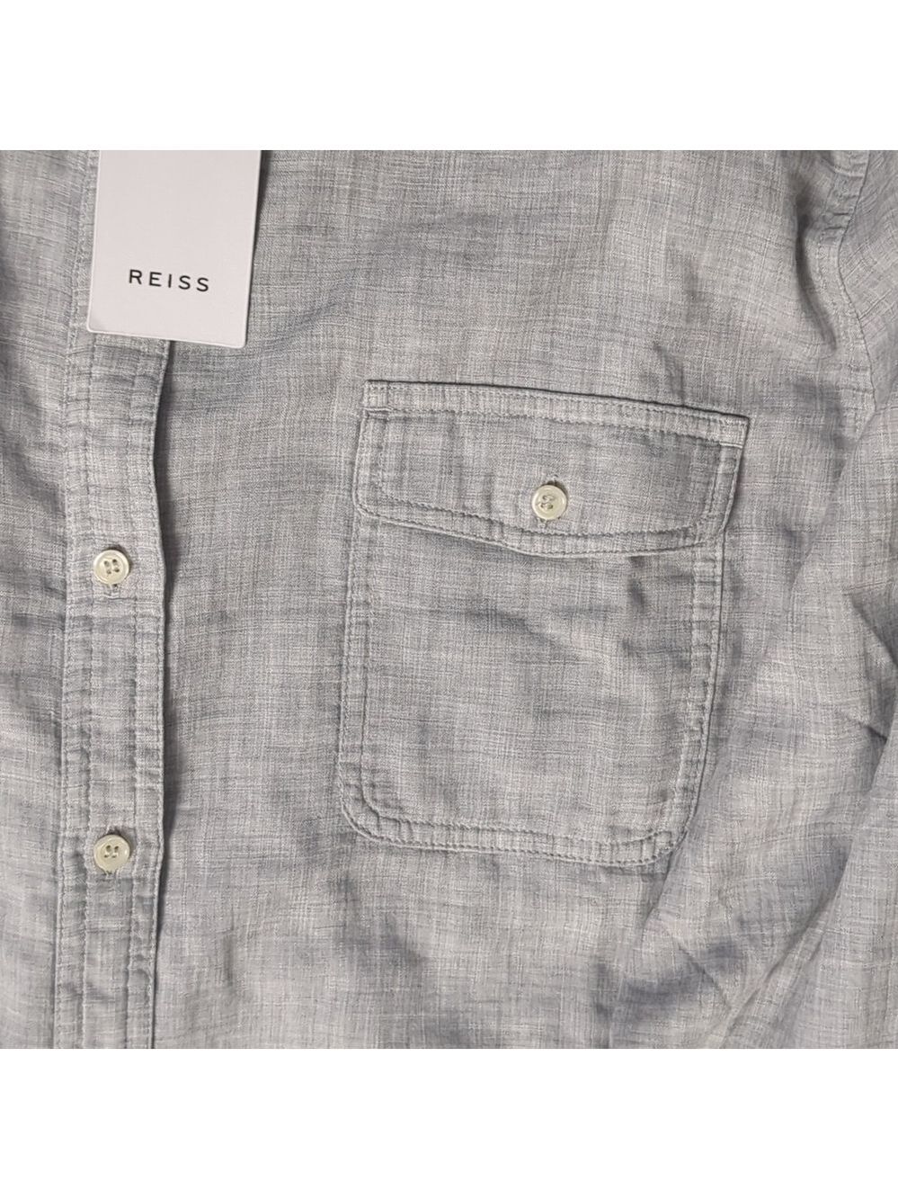 REISS grey Mimi casual button down long sleeve shirt size 14 - Picture 4 of 10